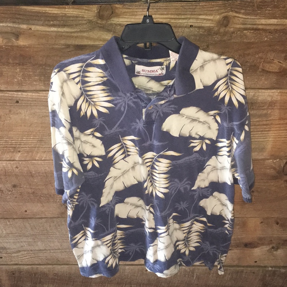 Men's Summa s/s palm leave pattern shirt sz XL